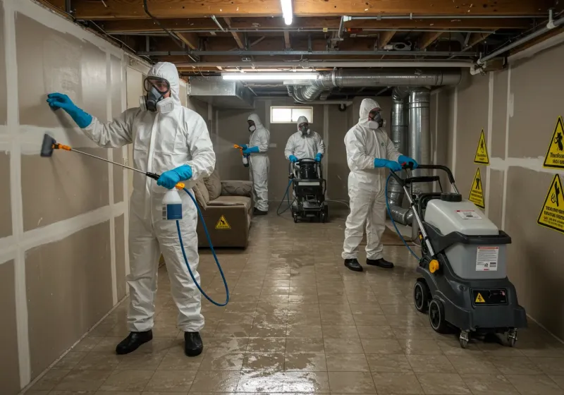 Basement Moisture Removal and Structural Drying process in Cleveland, AL